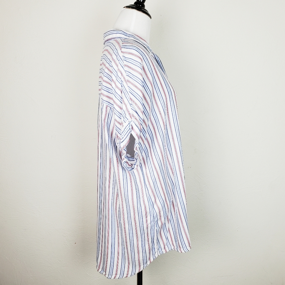 Beachlunchlounge Top Shirt Striped Boho Beach Summer Spring Coastal Neutral - Picture 6 of 10